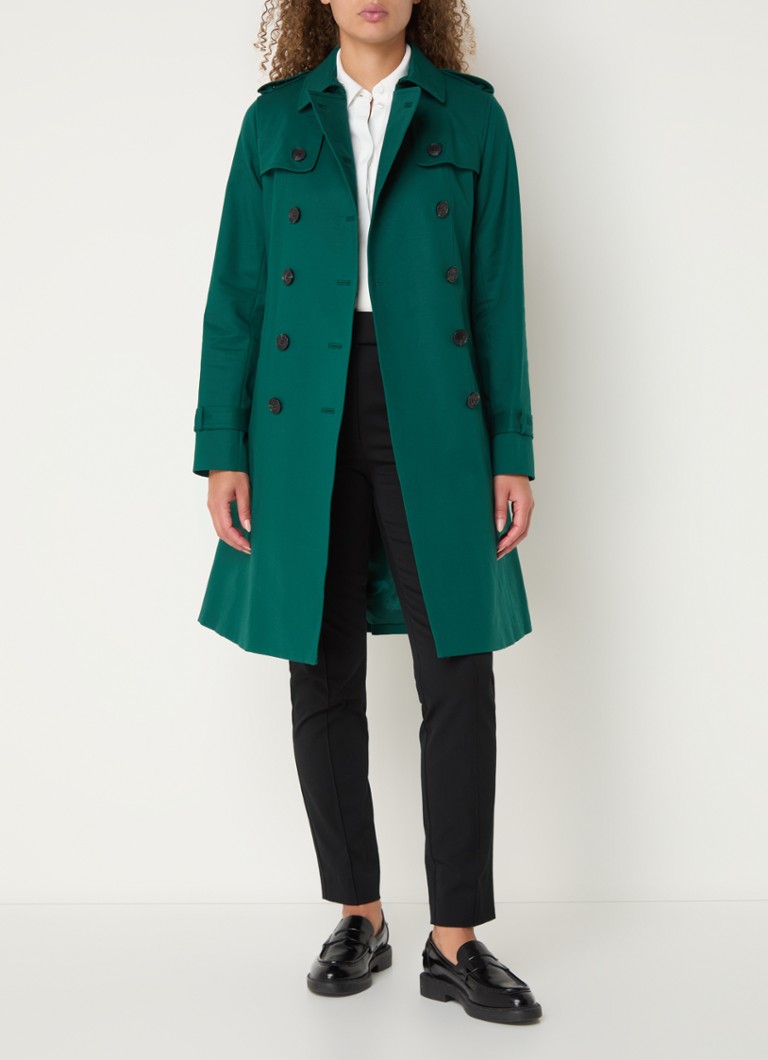 Gabardina cruzada Hobbs Saskia, con bolsillos laterales y cinturón.