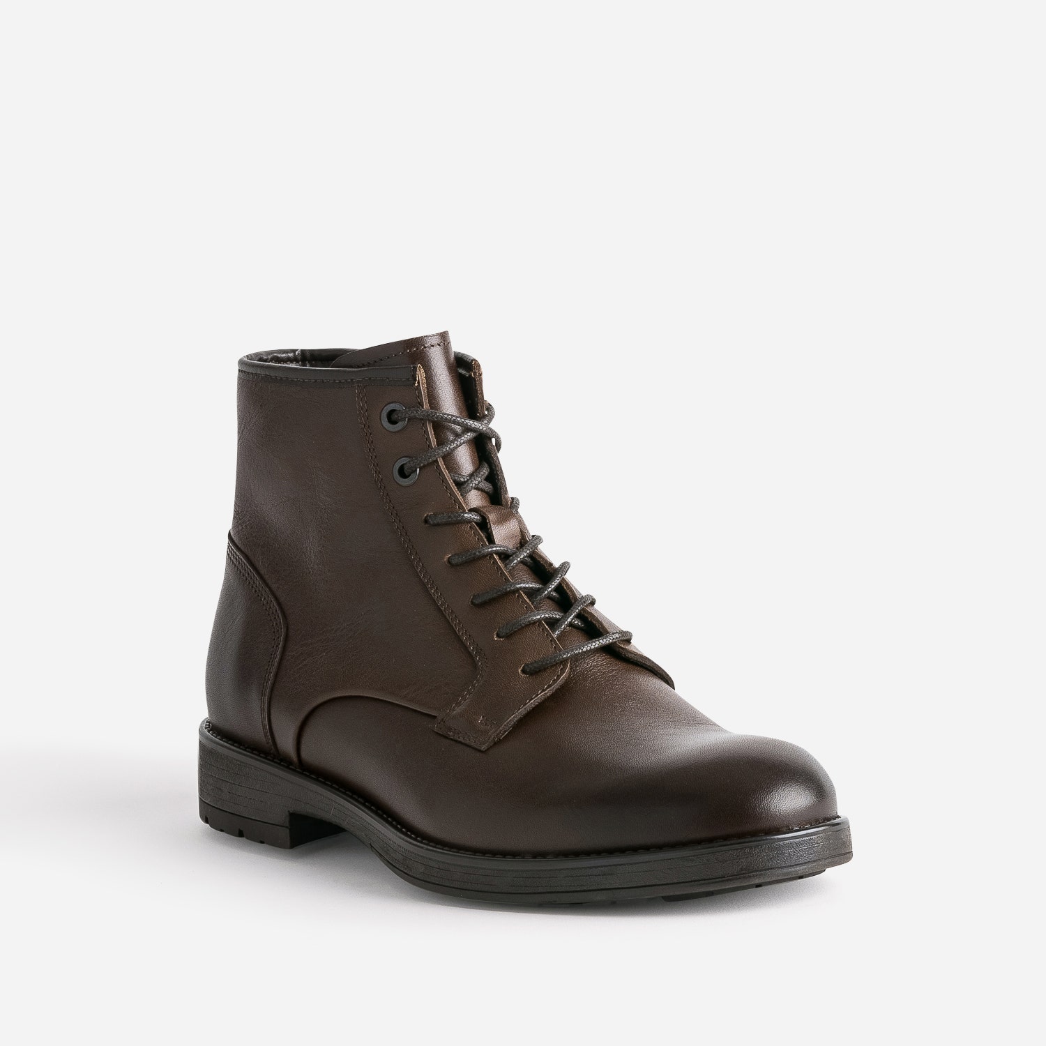 Boots à lacet marron foncé en cuir