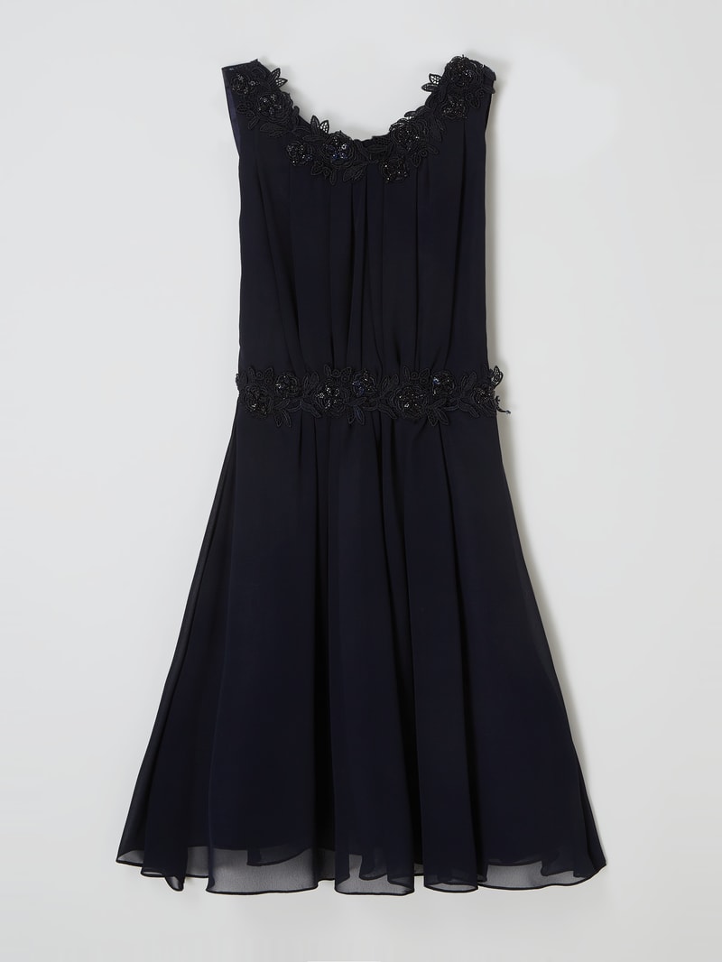 Kleid aus Chiffon in marineblau