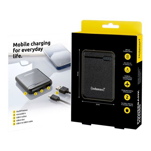 Powerbank INTENSO 5000 mAh Schwarz