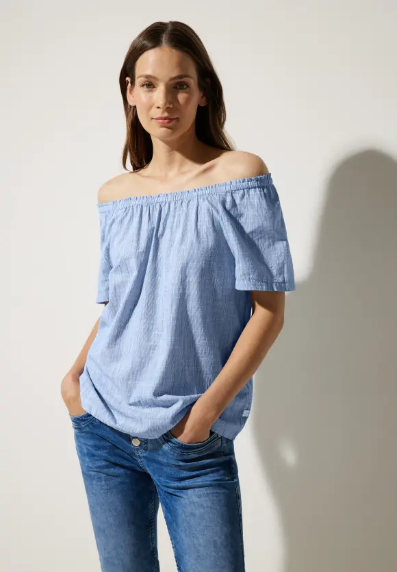 Street One Chambray Carmenbluse