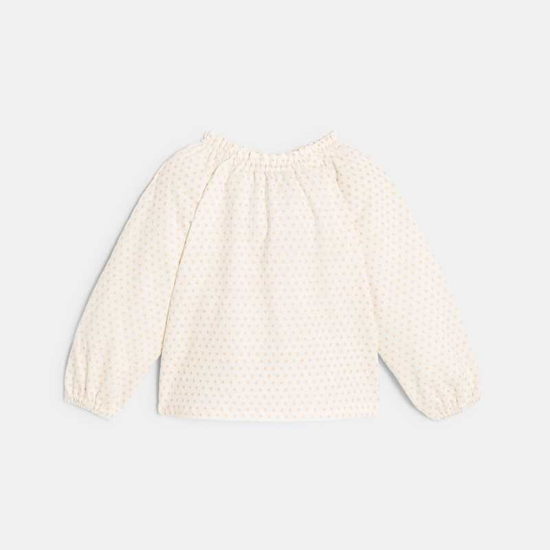 Salopette velours côtelé et blouse rose bébé fille