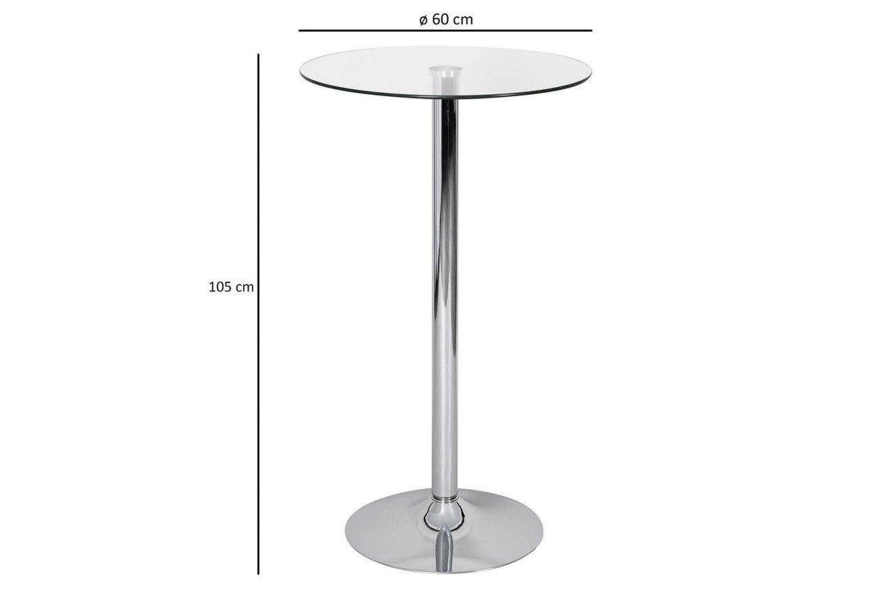 tinkaro Stehtisch ANDRIN Glas Bistrotisch Silber