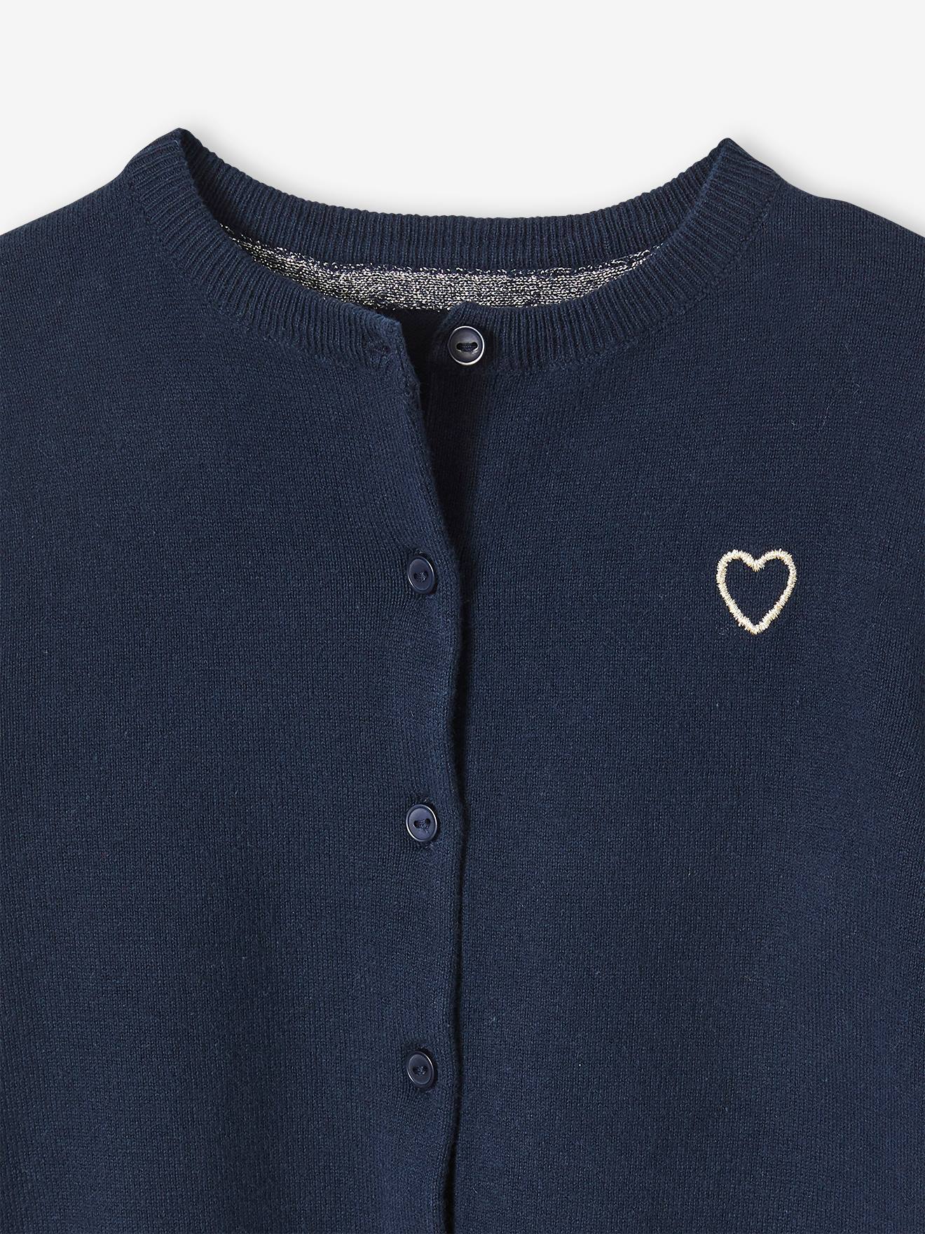 Vertbaudet Mädchen Strickjacke  BASIC, personalisierbar Oeko-Tex - nachtblau