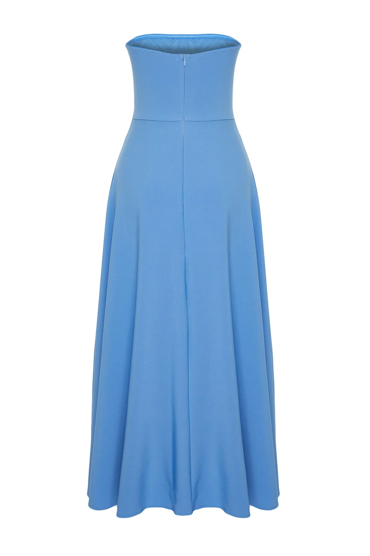 Trendyol Collection  Blaues Kleid mit Taillenöffnung/Skater-Webmuster TPRSS24EL00139