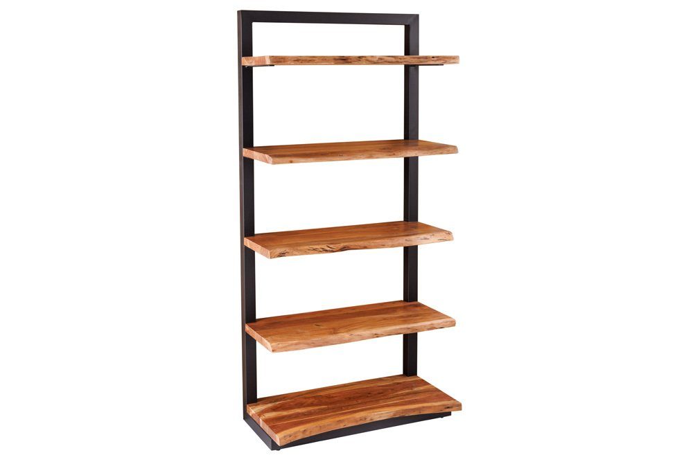 riess-ambiente Bücherregal MAMMUT 178cm natur / schwarz, 1-tlg., Wohnzimmer · Massivholz · Raumteiler · Baumkante