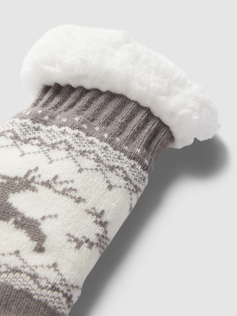 Socken in Strick-Optik in mittelgrau
