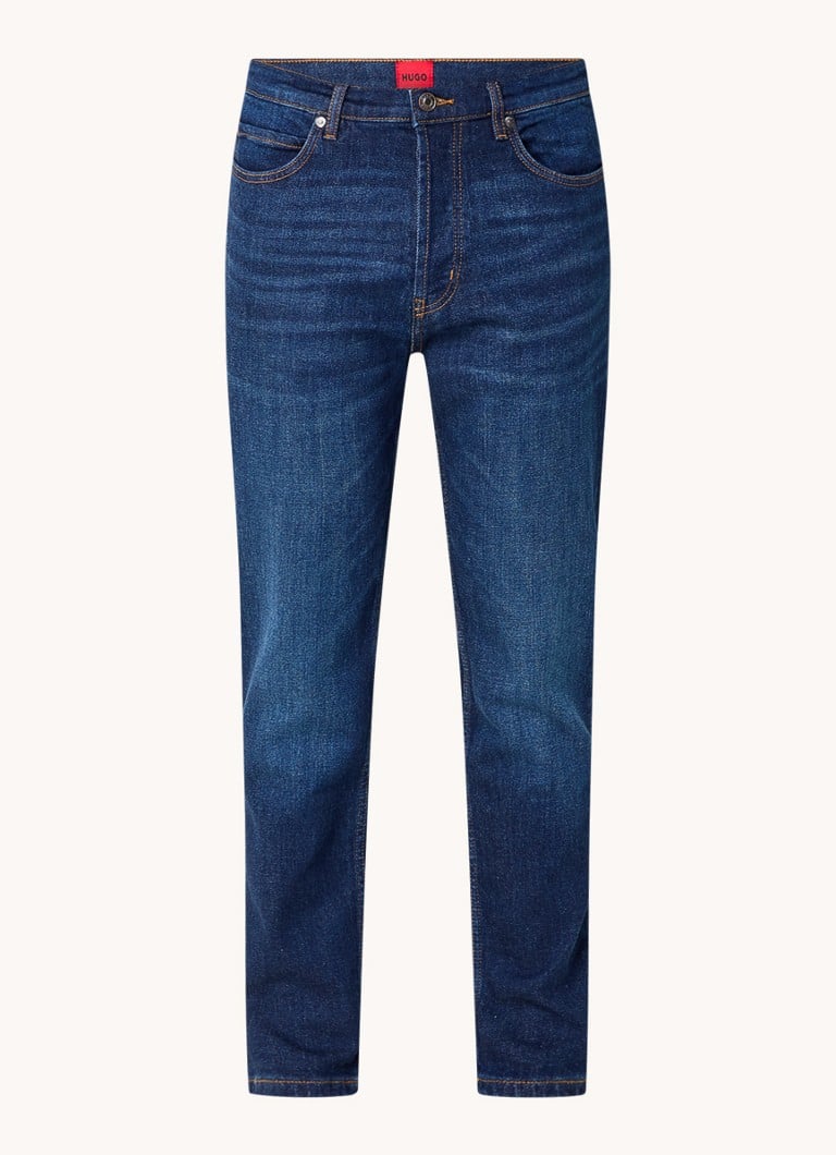 HUGO BOSS 634 dopasowane spodnie kowbojskie, ciemne sprane
