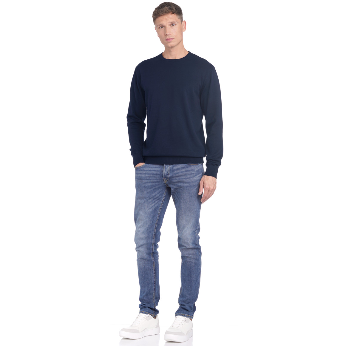 Herren Feinstrickpullover mit Rundhals