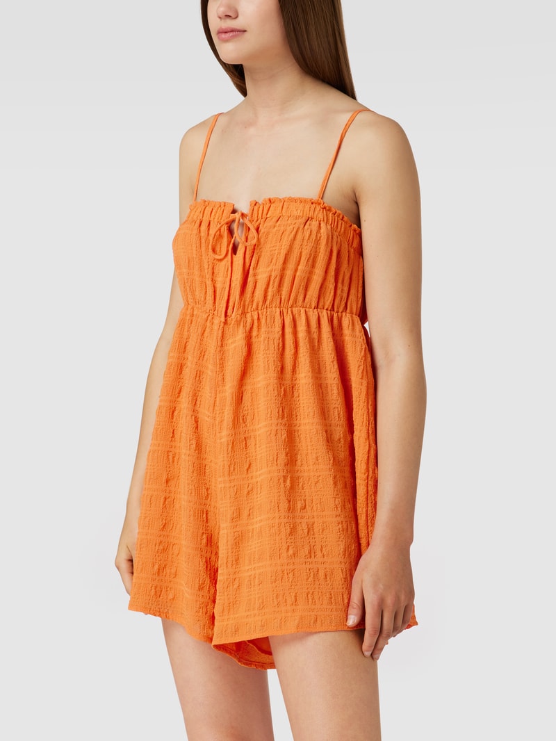 Playsuit mit Strukturmuster in orange