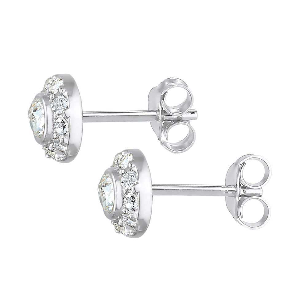 Elli Elli Boucles d'Oreilles Boucles d'oreilles cloutées pour femmes, rondes et glamou Boucles d'oreilles