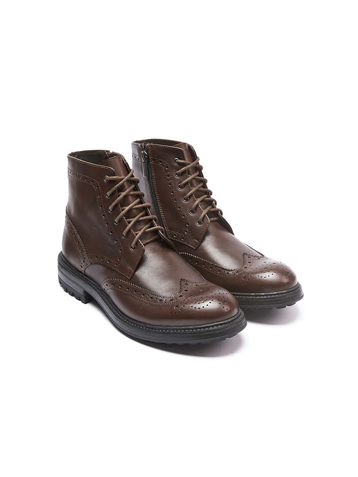 Frank Daniel Leder-Boots in Braun günstig kaufen