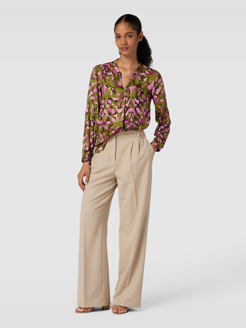 Bluse mit Tunikakragen Modell 'Ornament' in pink