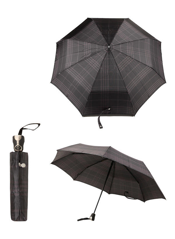 bugatti, Regenschirm, Automatik, schwarz-grau kariert