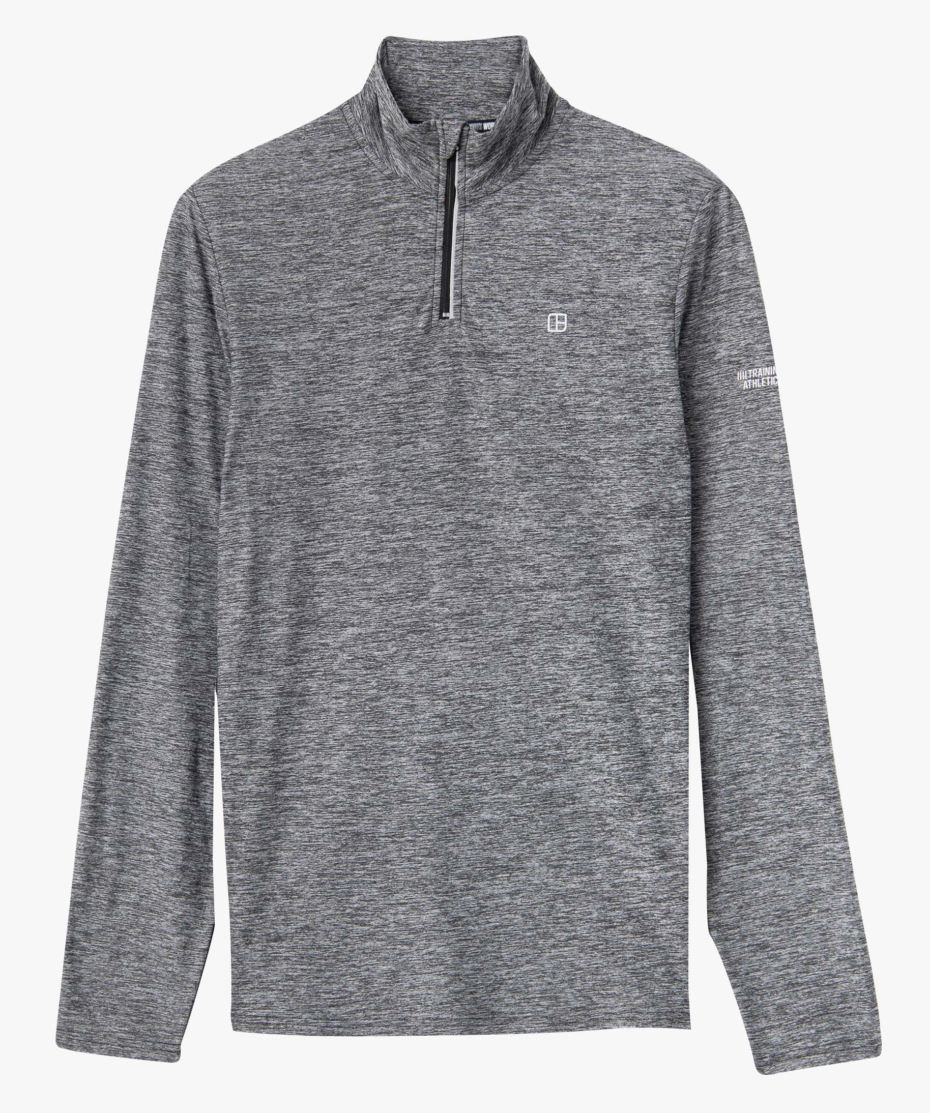 Tee-shirt homme en maille extensible avec col zippé gris fonce | GEMO