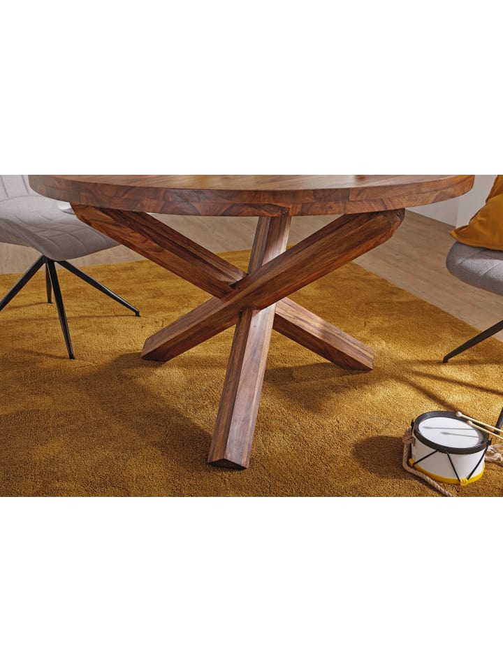 KADIMA DESIGN Design Esszimmertisch BOHA rund Ø 120 cm x 75 cm Massiv-Holz in Massivholz günstig kaufen onesize