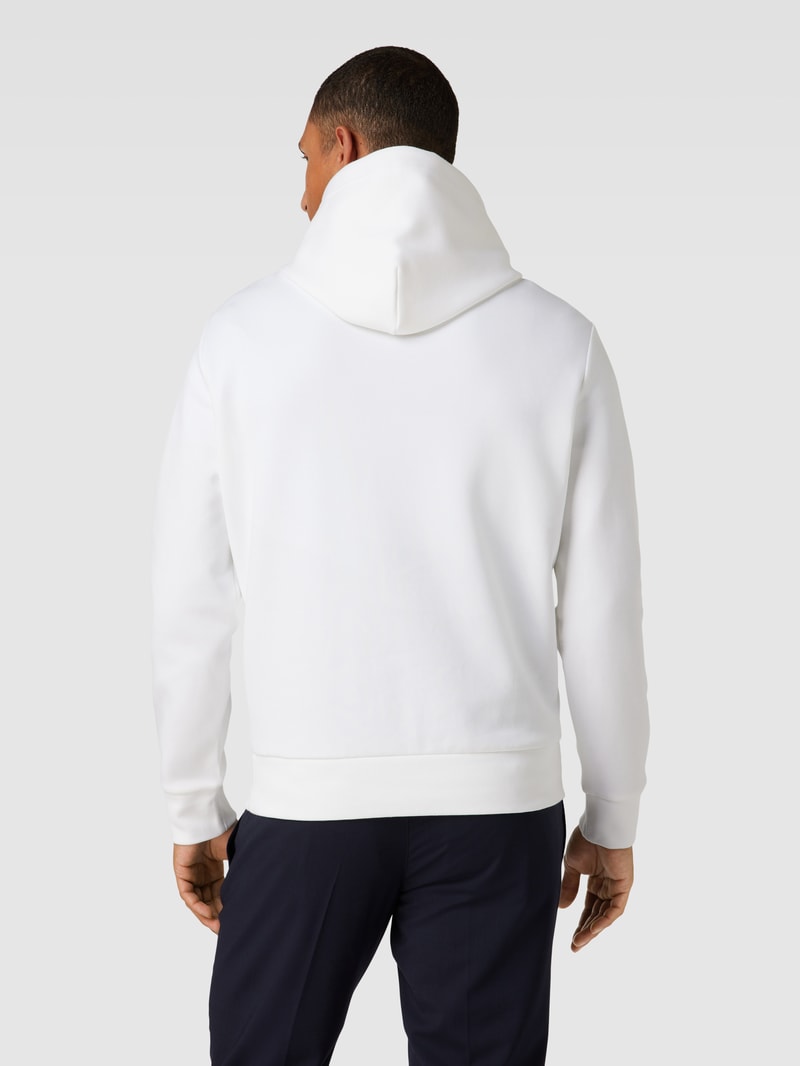 Hoodie mit Label-Stitching in weiß
