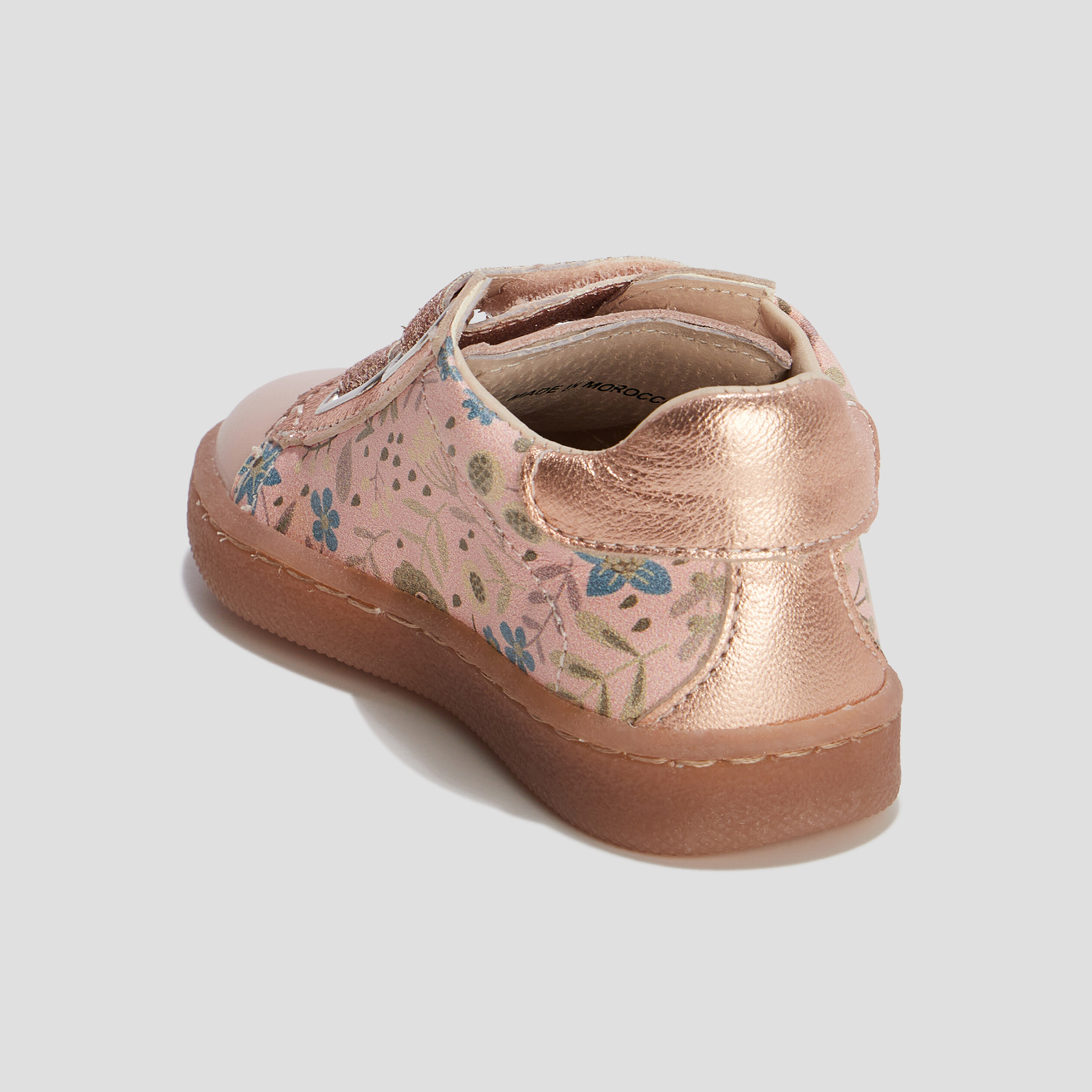 Baskets montantes à scratchs en cuir multicolore bébé fille | La Halle