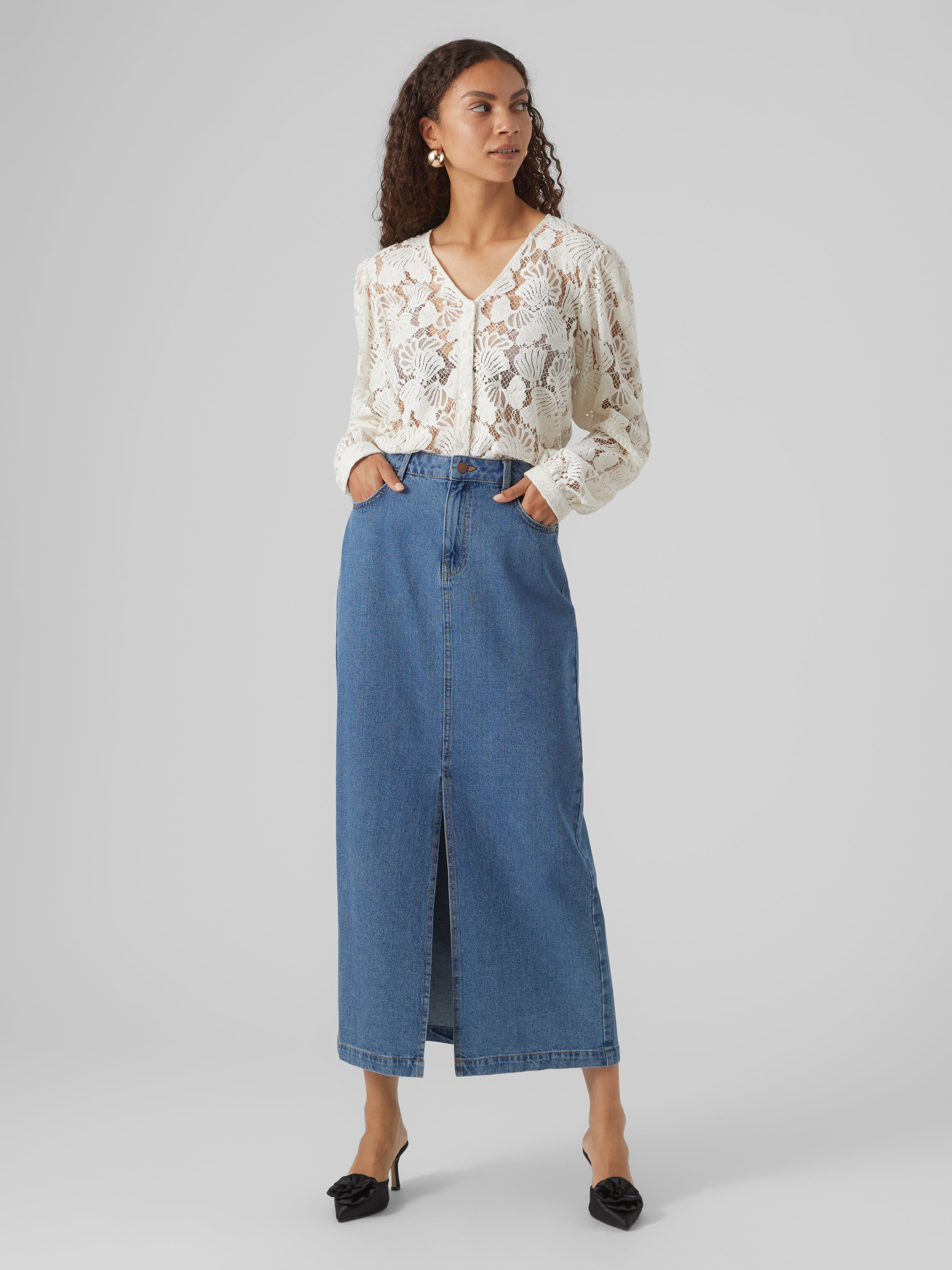 VMJUST Hohe Taille Langer Rock