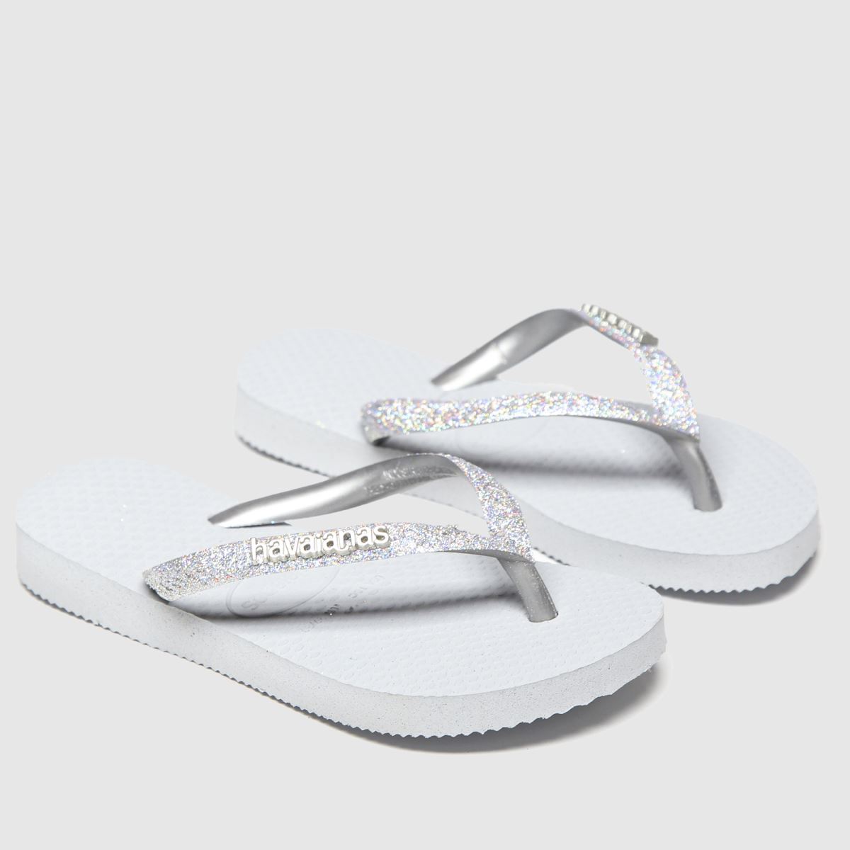 Havaianas silverfärgade slim glitter ii flickor juniorsandaler