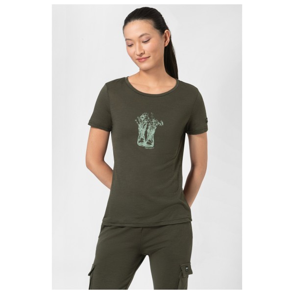 super.natural - Women's Flower Boots Tee - Merinoshirt