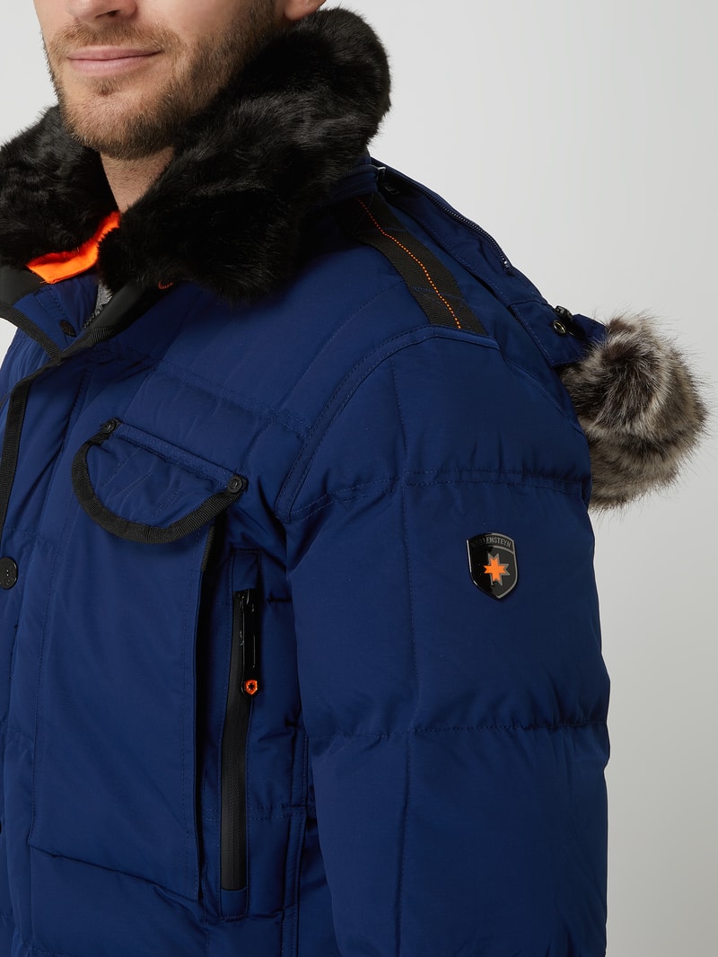 Steppjacke mit Kunstpelzkragen Modell 'MARVELLOUS' in royalblau