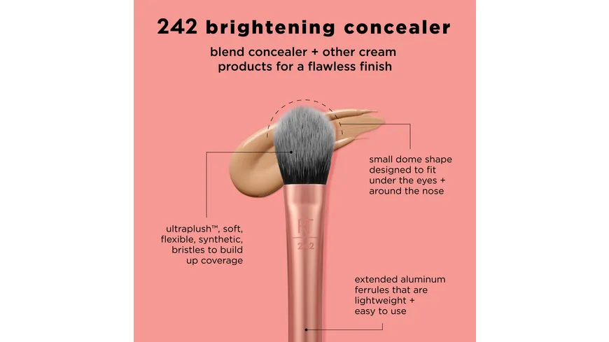 REAL TECHNIQUES Brightening Concealer Brush rosa