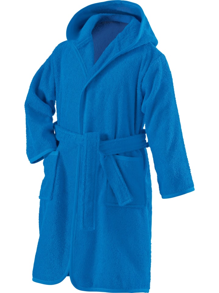 Erwin Müller Frottier Kinder-Bademantel mit Kapuze in blau günstig kaufen