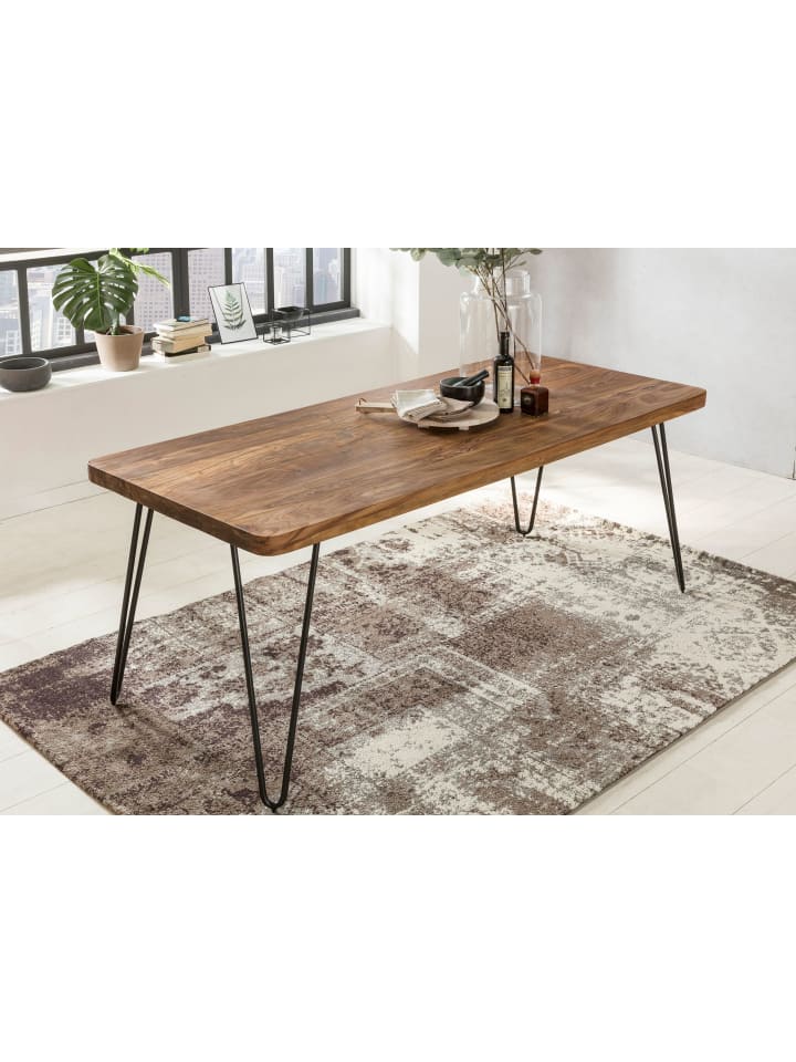 KADIMA DESIGN Esstisch BAGLI Massivholz 200 x 80 x 76 cm Esszimmer-Tisch in Massivholz günstig kaufen