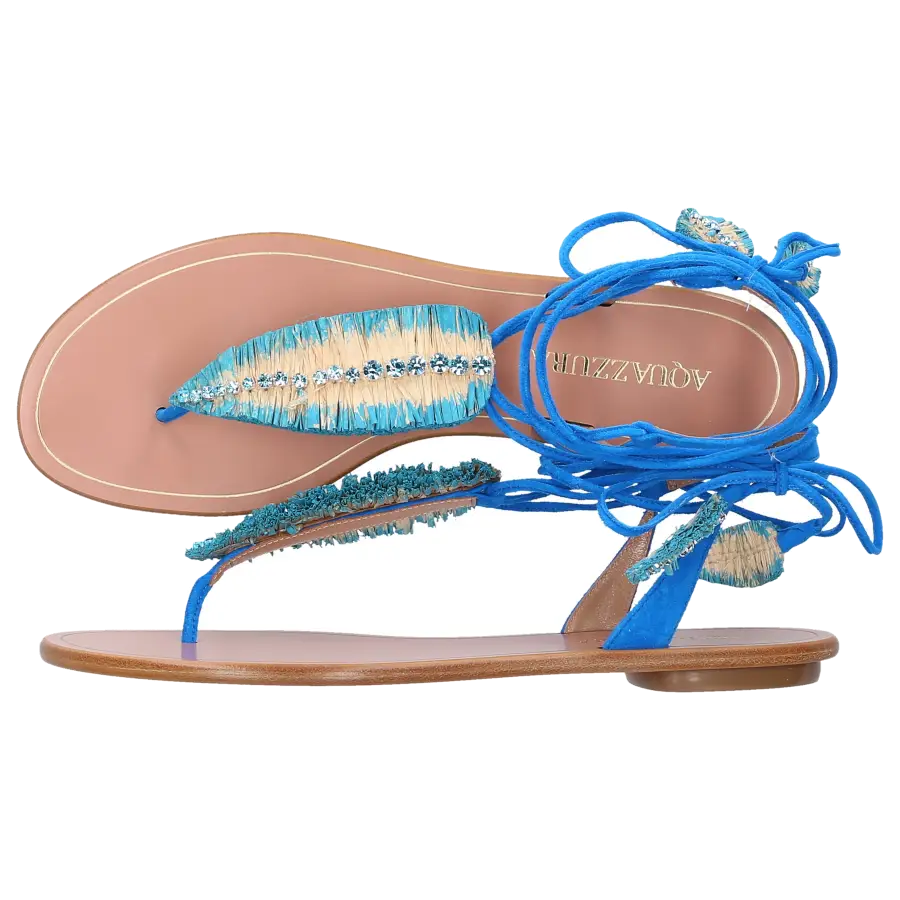 Aquazzura - Sandalen ISLA Veloursleder - blau