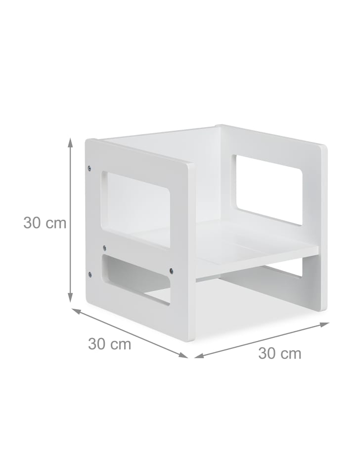 relaxdays Kindersitzhocker in Weiß -  (B)30 x (H)30 x (T)30 cm günstig kaufen onesize