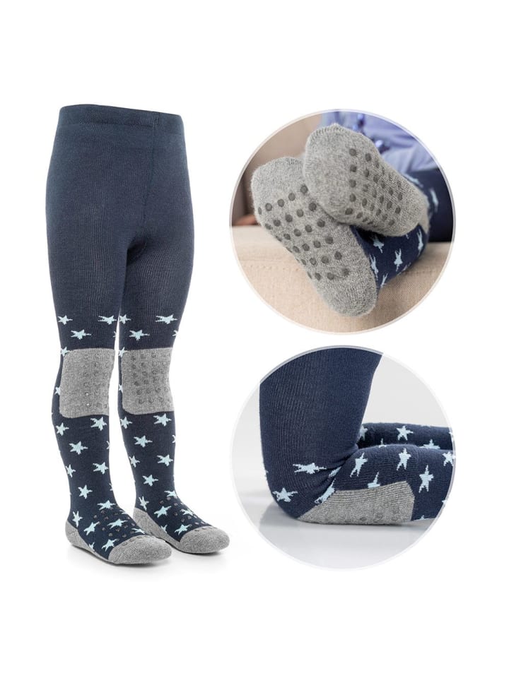 LaLoona Krabbelstrumpfhose - Sterne Marine - in blau,grau günstig kaufen