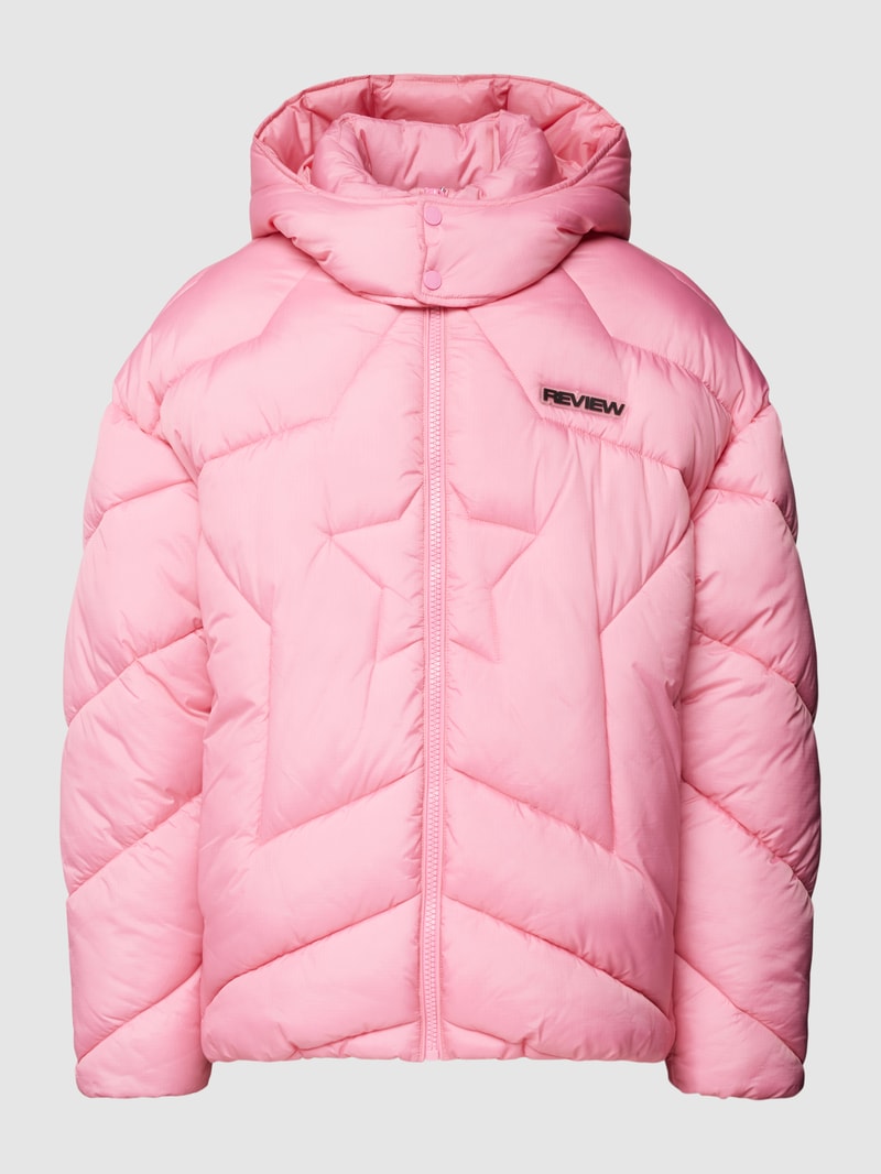 Steppjacke mit Label-Detail in pink