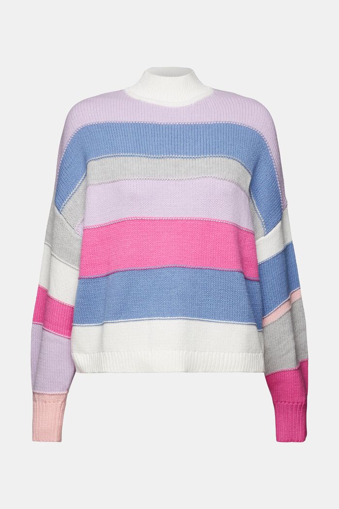 Gestreifter Pullover mit Stehkragen
