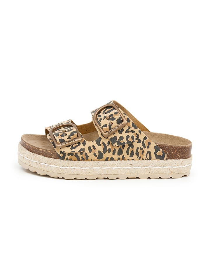 SABOKETS Pantoletten in Beige/ Schwarz günstig kaufen