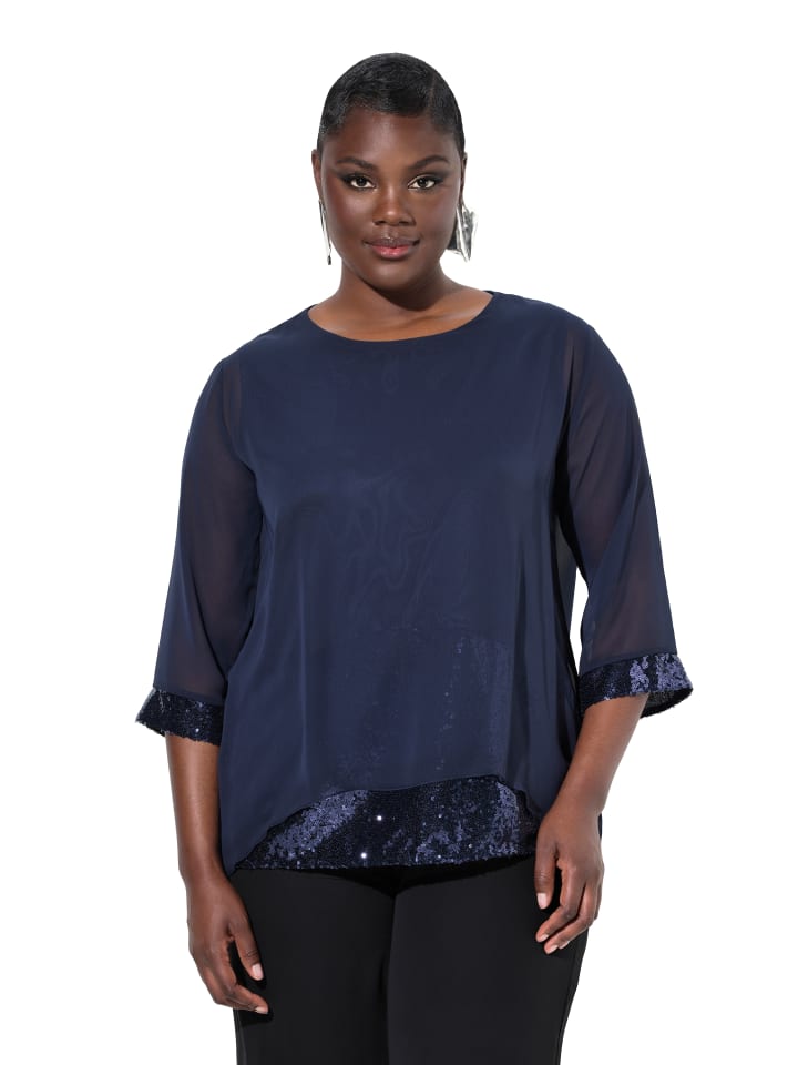 Ulla Popken Bluse in marine günstig kaufen