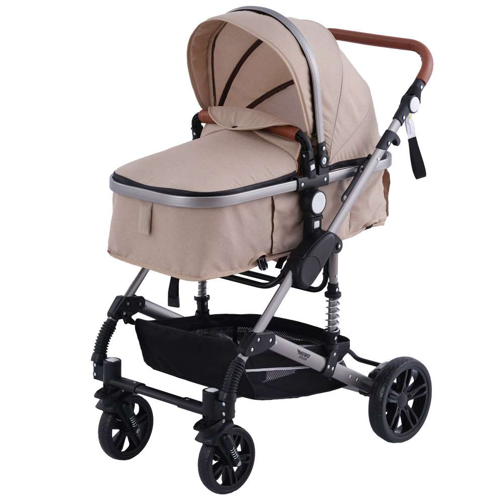 MUWO 3 in 1 Kombi-Kinderwagen Komplettset beige