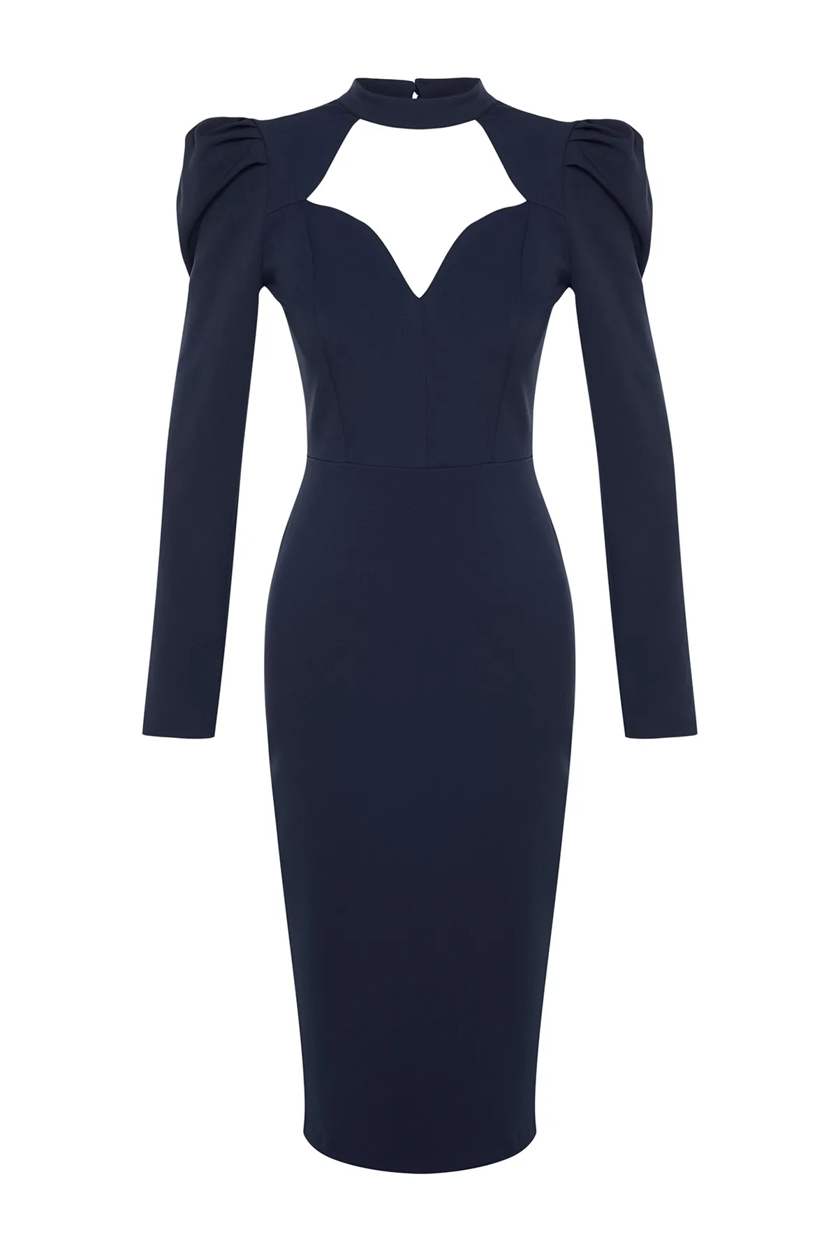 Trendyol Collection  Marineblaues, tailliertes, gewebtes, elegantes Abendkleid TPRAW24EL00004