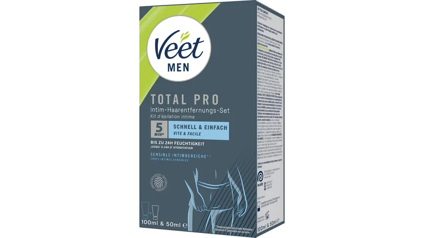 Veet Men Total Pro Intim-Haarentfernungs-Set 150 ml