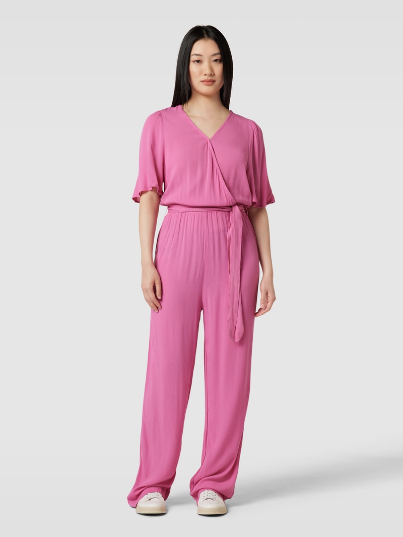 Jumpsuit mit V-Ausschnitt Modell 'Marrakech' in pink