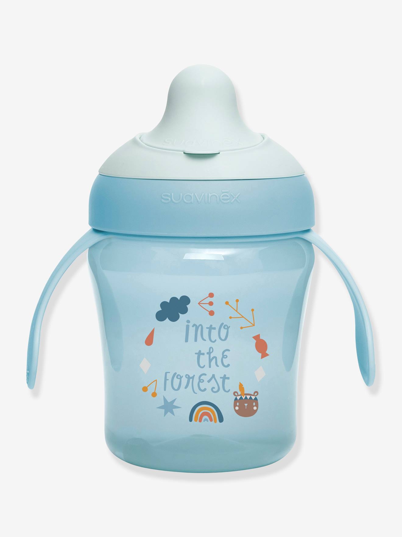 Tasse d'apprentissage avec anses et bec rigide SUAVINEX foret bleu