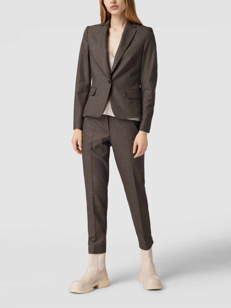 Blazer mit Hahnentrittmuster in dunkelbraun