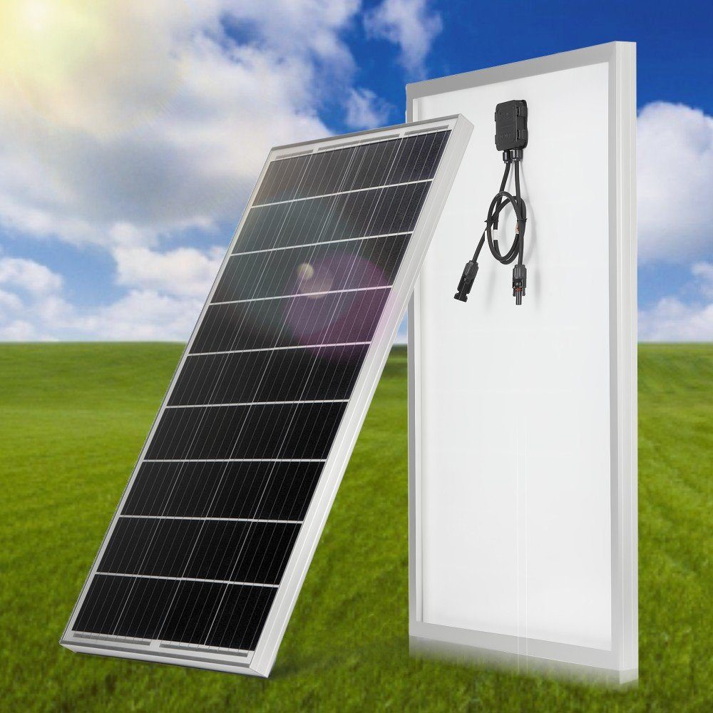 iscooter Solarmodul 100W Solarpanel 18V Monokristallines Solarmodul IP67, Solarzelle zum Laden von Balkon, Haus, Garten, Wohnwagen, Boot