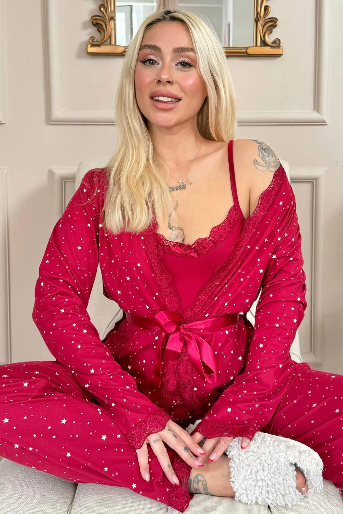 Pijamaevi  Pyjama set - Bordeaux - Muster