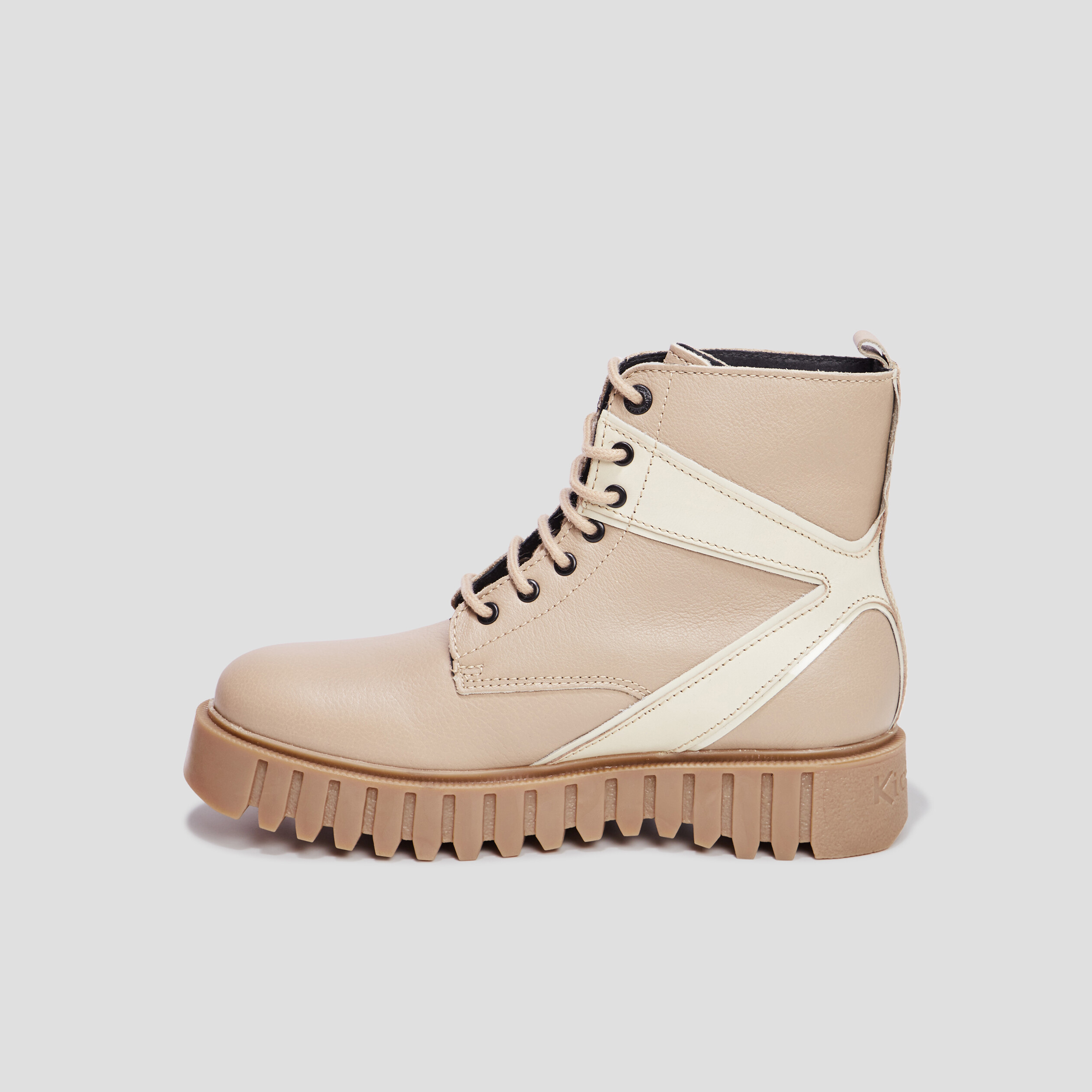 Bottines en cuir Kickers Kickfab sable femme | La Halle