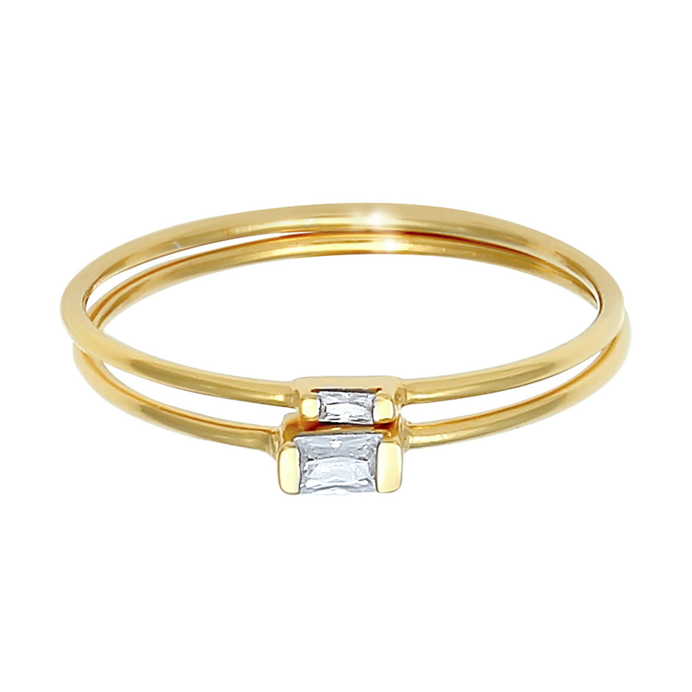 Elli Elli Bague Bague à empiler pour dames en filigrane minimal avec pierres de zircon Bague