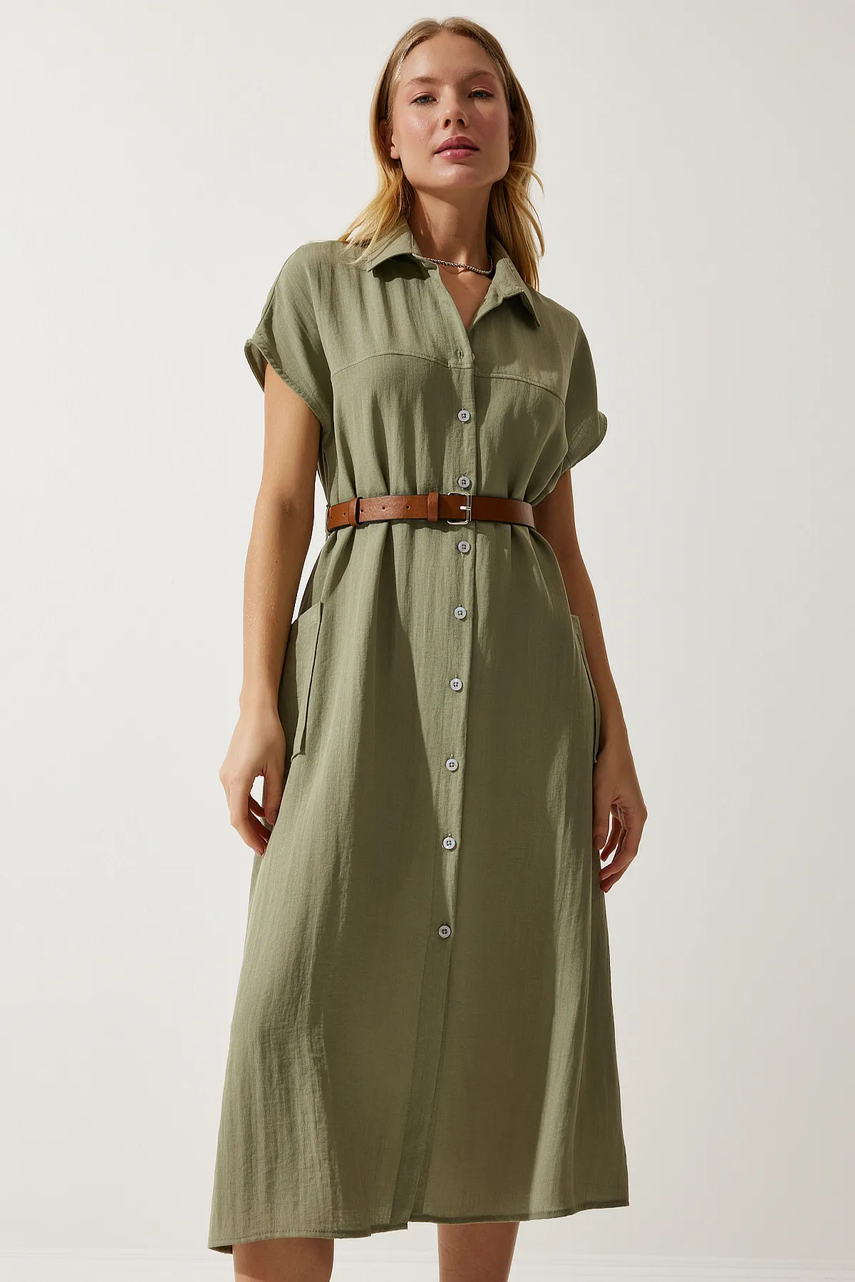 Happiness İstanbul  Kleid - Khaki - A-Linie