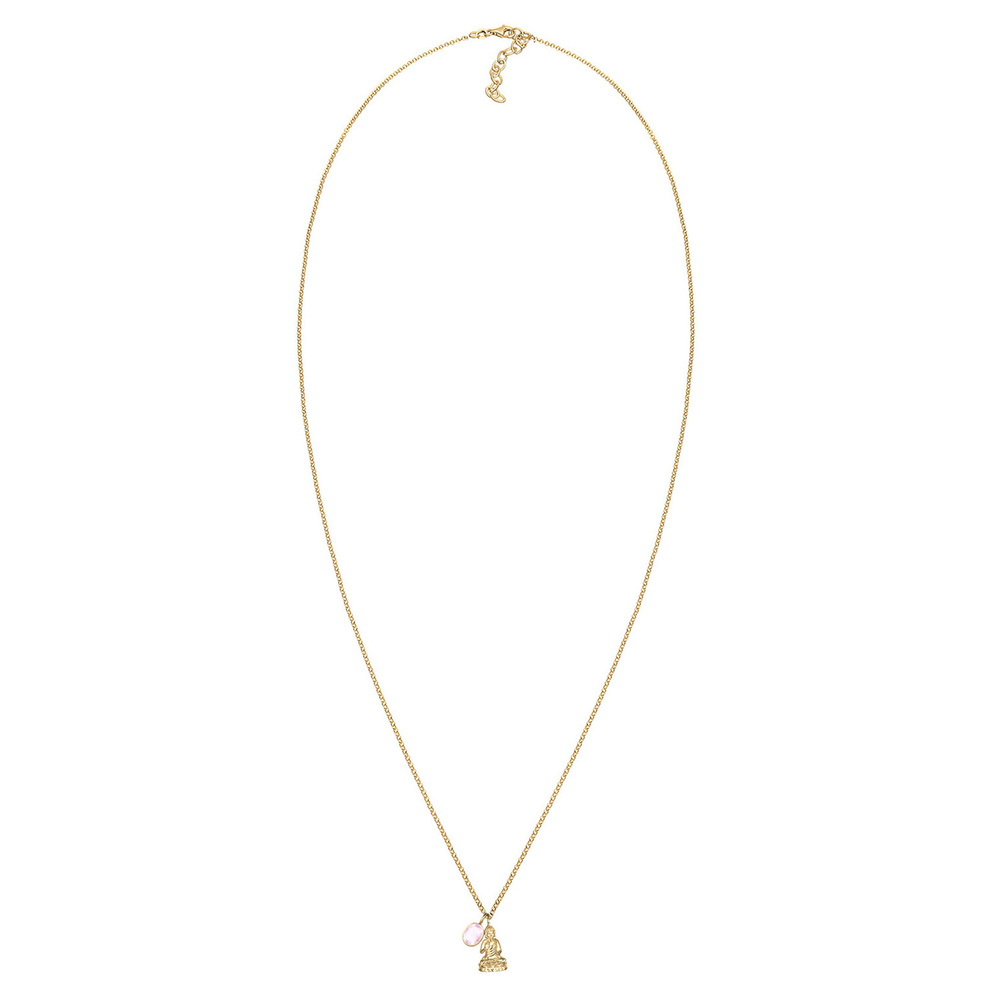 Elli PREMIUM Elli PREMIUM Collier Buddha Rosenquarz Edelstein 925 Sterling Silber collier