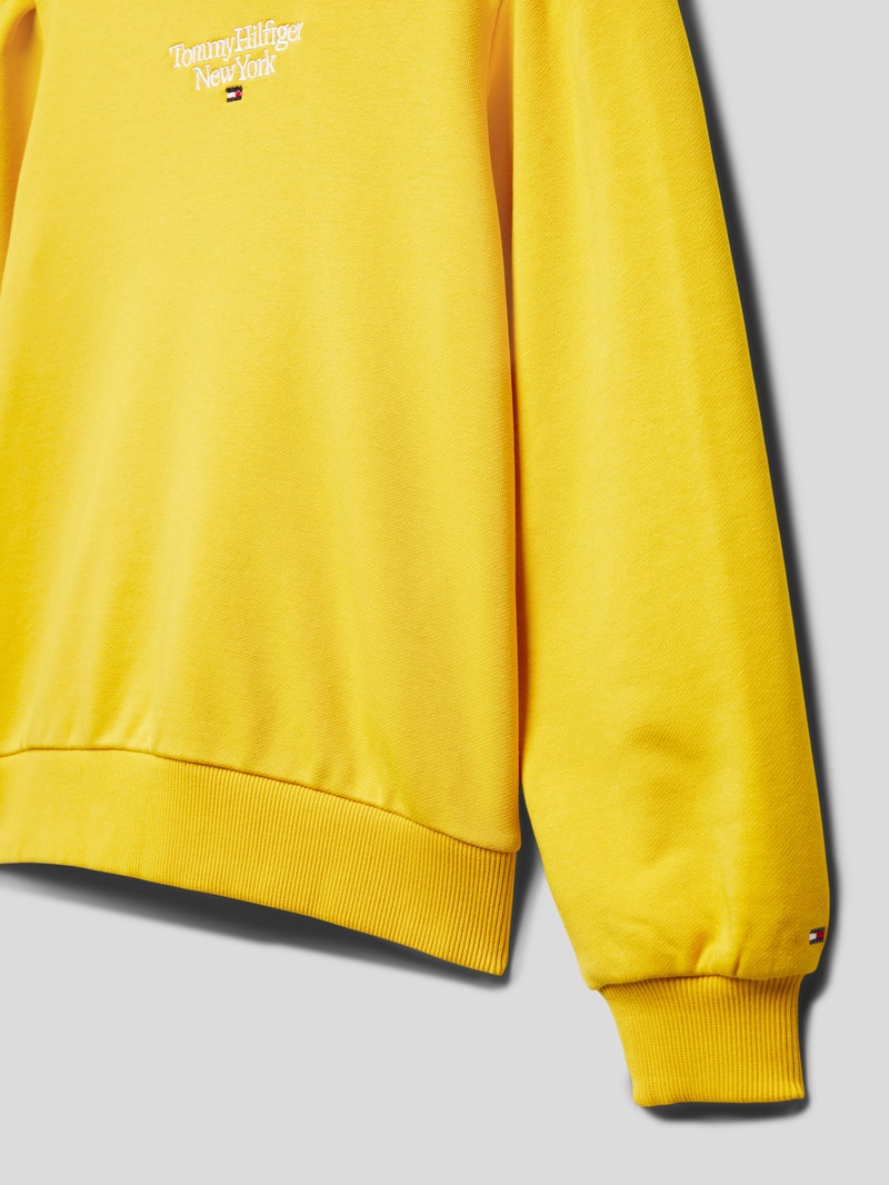 Hoodie mit Label-Stitching in gelb