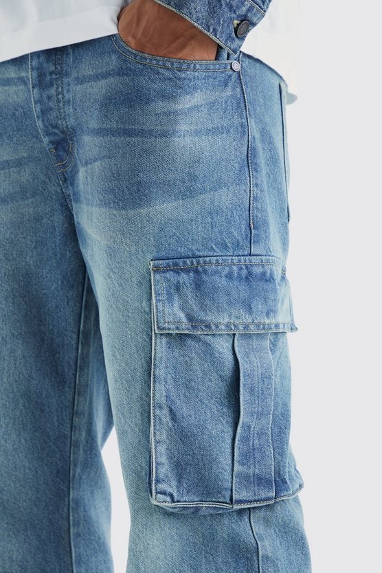 Lockere Cargo-Jeans